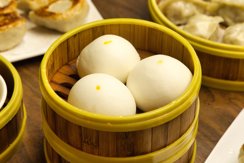 Steamed Buns with Yellow Dot Topping